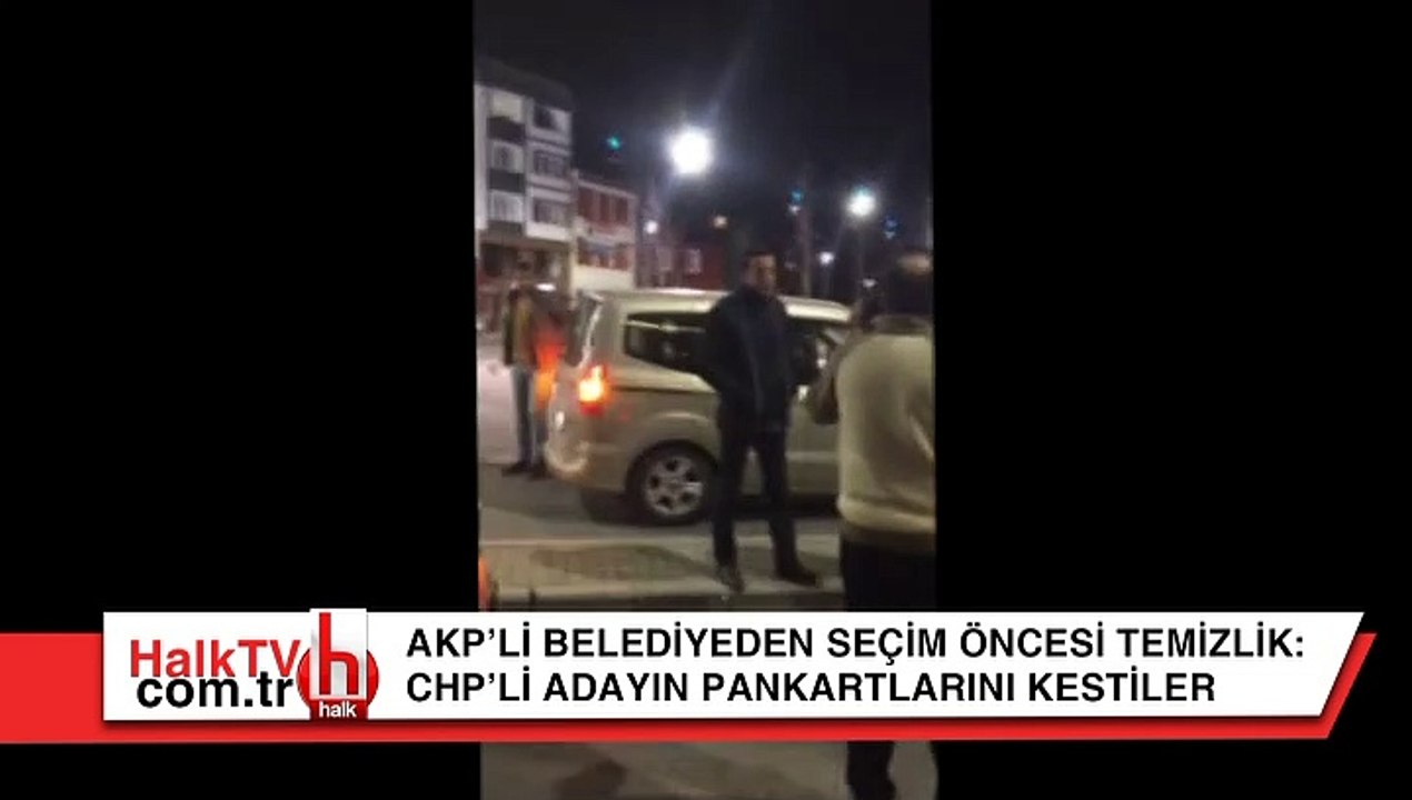 AKP'li belediyeden seçim öncesi temizliği: CHP'li adayın pankartları kesildi