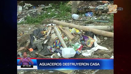 Familia en Milagro perdió su vivienda por las fuertes lluvias