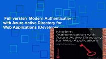 Full version  Modern Authentication with Azure Active Directory for Web Applications (Developer