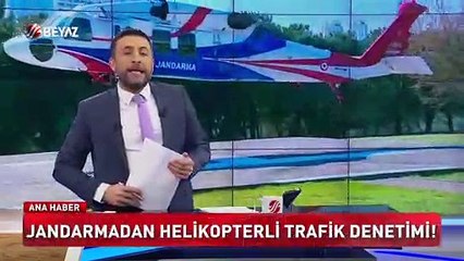 Jandarmadan helikopterli trafik denetimi