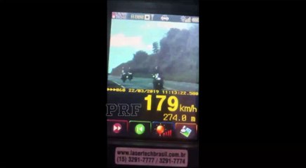 Flagrado a 179 km/h pelo radar da PRF, trio de motociclistas responderá por crime de trânsito