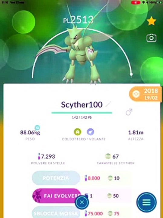 Scyther iv 100 max cp 2513 evolution Scizor 2786