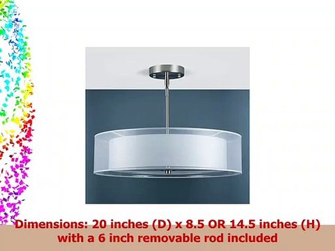 Grazia 20 inch 3 Light Drum Chandelier Ceiling Light Brushed Nickel Linea di Liara