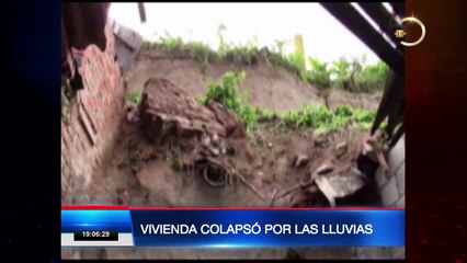 Vivienda colapsó por lluvias