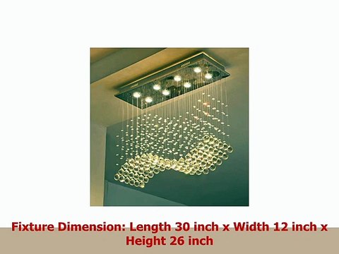 Saint Mossi Modern K9 Crystal Chandelier Lighting Flush Mount LED Ceiling Light Fixture