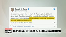 Trump cancels new sanctions on N. Korea