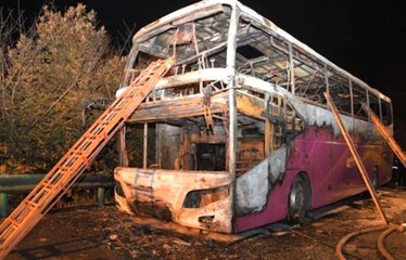 Çin'de Çift Katlı Yolcu Otobüsü Cayır Cayır Yandı: 26 Kişi Can Verdi