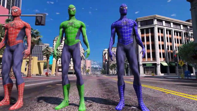 Spider-Man, Green Spiderman, Blue Spiderman, Yellow Spiderman VS The Mask