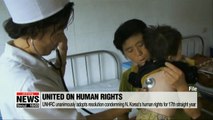 UN Human Rights Council adopts resolution condemning North Korea's human rights for the 17th straight year