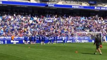 La Afición Azul Despide a Sus Jugadores Antes de Disputar el Derbi Asturiano