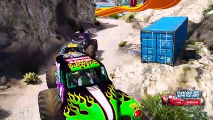 HOT WHEELS MONSTER JAM TEST PARKOUR CHALLENGE (Cars 3 Challenge)