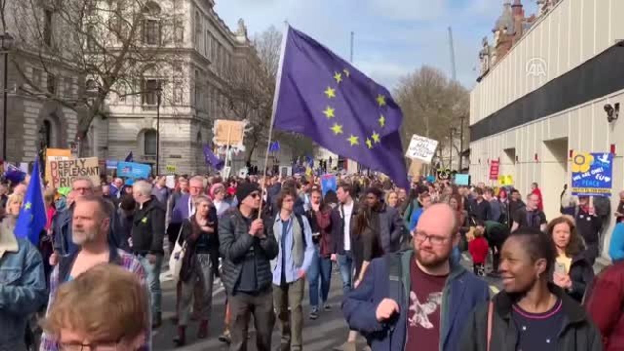 Brexit Konusunda Yeni Referandum Yapılmasını İsteyen Gruplar Yürüyüş Düzenledi (2)
