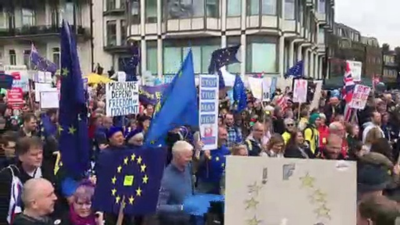 Brexit konusunda yeni referandum yapılmasını isteyen gruplar yürüyüş düzenledi - LONDRA