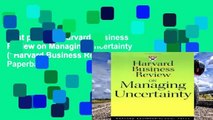 Best product  Harvard Business Review on Managing Uncertainty (