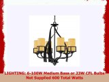 Quoizel KY5006IB Kyle Faux Alabaster Chandelier 6Light 600 Watts Imperial Bronze 28 H x