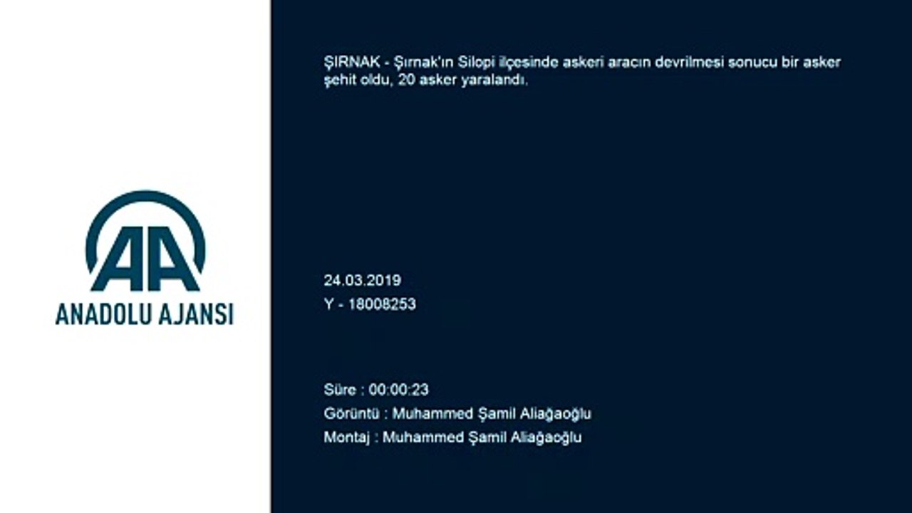 Şırnak'ta askeri araç devrildi