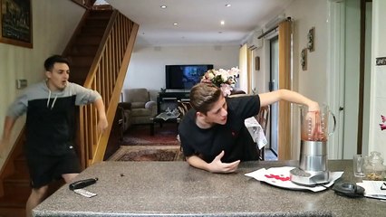 HAND CAUGHT IN BLENDER PRANK GONE WRONG!! BLOOD WARNING