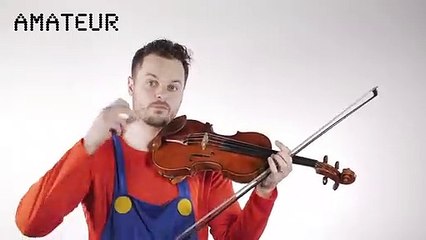 Les 4 niveaux d'un violoniste jouant Super Mario