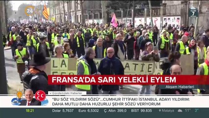 Fransa'da sarı yelekli eylem devam ediyor