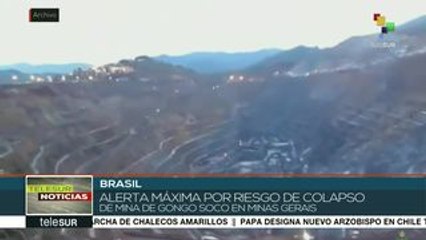 Brasil: Alerta máxima por riesgo de colapso de mina