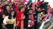 Sporting-Oviedo: Llegada de los Aficionados del Real Oviedo a El Molinón