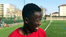R3 (15ème journée)  - Mamadou KOITA réagit après la victoire de l’ES TRINITE contre le CALUIRE SC