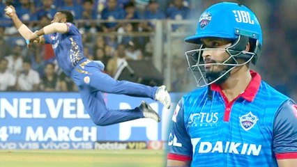Pollard Plucked On A One-Handed Catch To Dismiss Shreyas Iyer