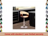 Armen Living LCPASWBACRWA Paris Swivel Barstool in Cream Faux Leather and Chrome Finish