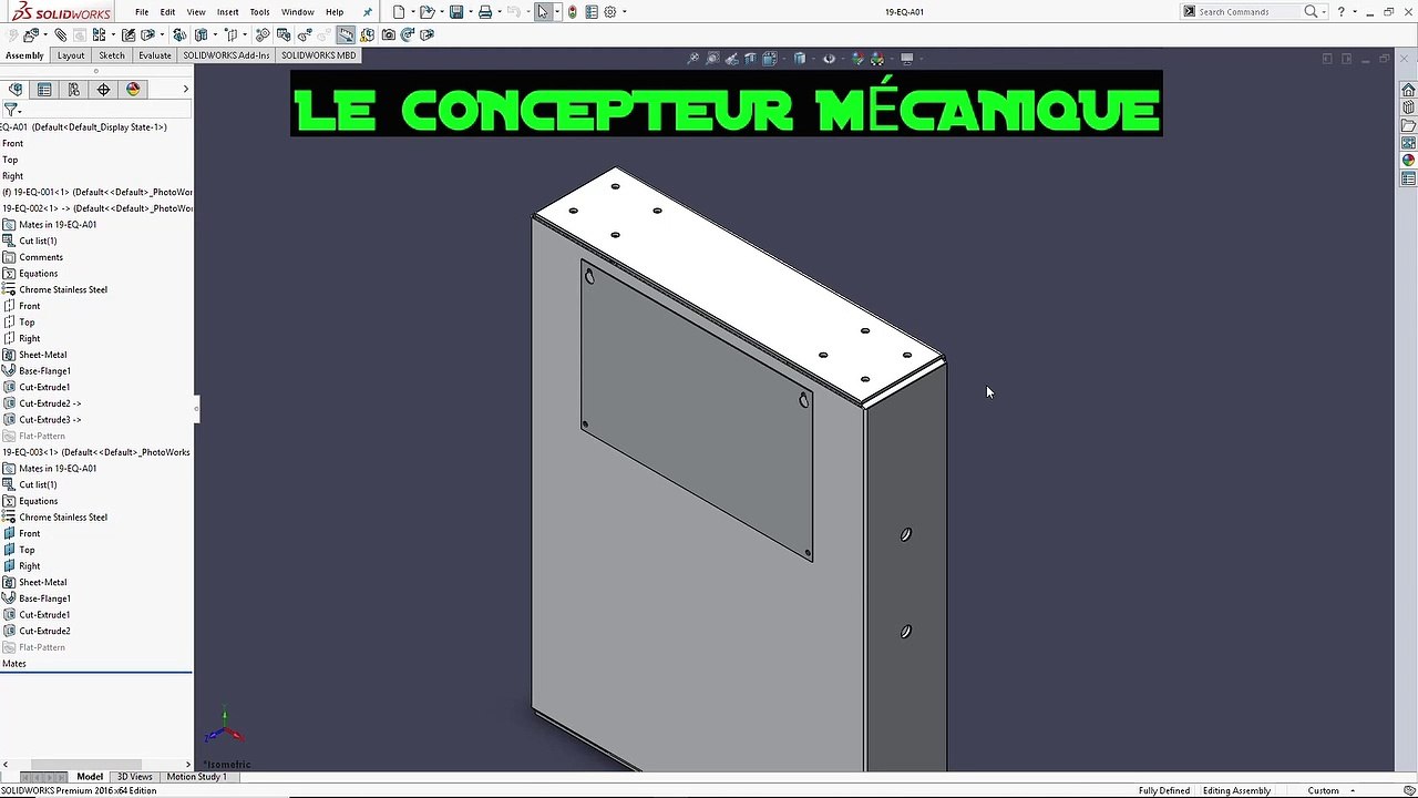 LCM - SOLIDWORKS FRANCAIS – LES ÉQUATIONS 2019 PARTIE 3  ( DANS UN ASSEMBLAGE)