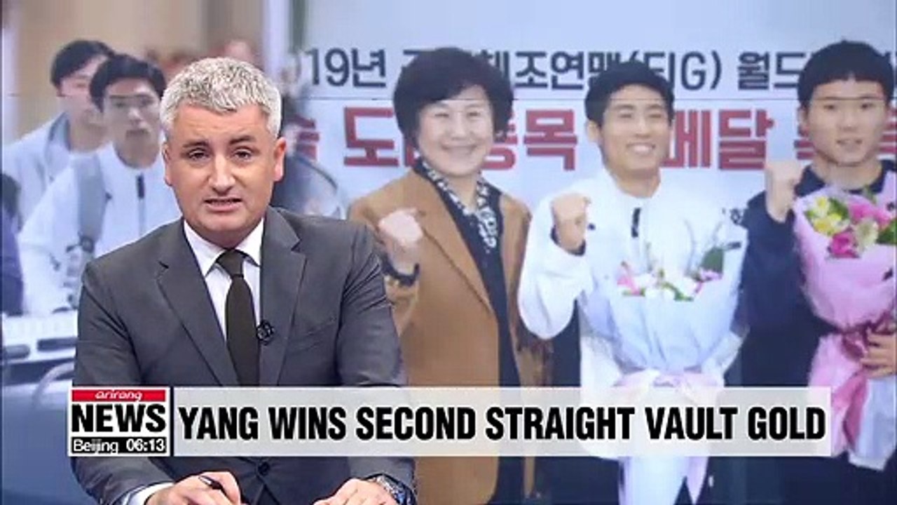 S. Korea's Yang Hak-seon wins gold in vault event at Doha World Cup