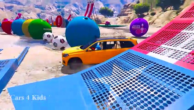 تعلم الألوان للأطفال سيارات الدفع الرباعي سيارات النقل /w سبايدرمان الأبطال الخارقين الرسوم المتحركة