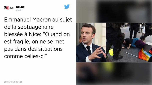 Gilets jaunes. Septuagénaire blessée à Nice : Macron lui souhaite « prompt rétablissement » et plus de « sagesse »
