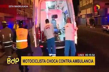 Lince: motociclista salva de morir tras chocar contra ambulancia de los bomberos
