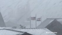 Intense snow squall brings near-whiteout conditions