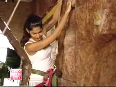 Rock climbing with Mashoom Singha