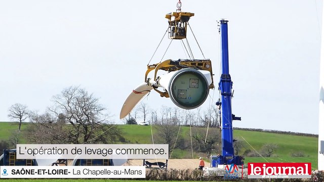 La Chapelle-au-Mans : 15 minutes pour lever une pale à 120 mètres de hauteur