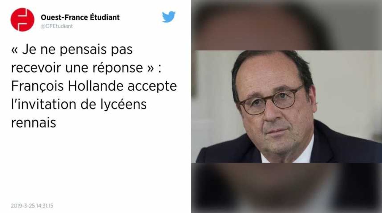 « Je ne pensais pas recevoir une réponse » : François Hollande accepte l'invitation de lycéens rennais.