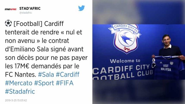 Pour le club de Cardiff, le transfert d’Emiliano Sala « n’a jamais existé »