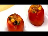Mixed Bean And Cheese Stuffed Tomatoes