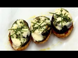 Watch recipe: Melanzane Moz Sandwich
