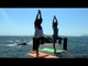 Ambika Anand does yoga by the sea