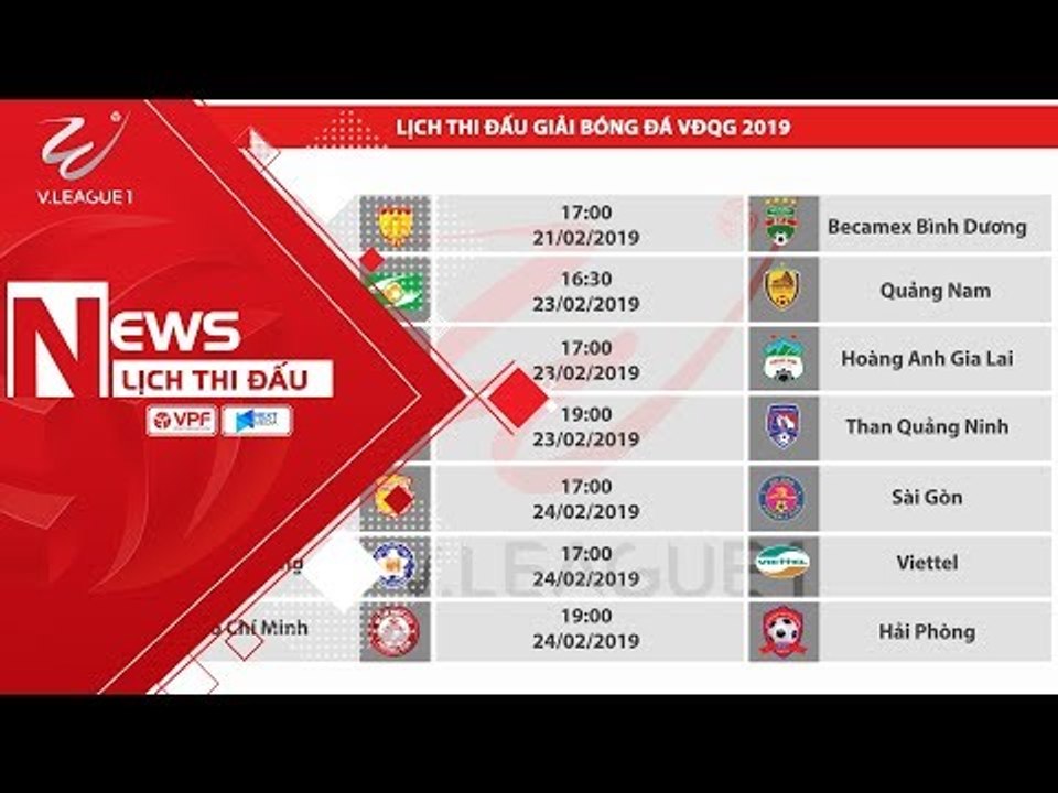 Lịch thi đấu lượt đi Wake-up 247 V.League 1 - 2019 | VPF Media