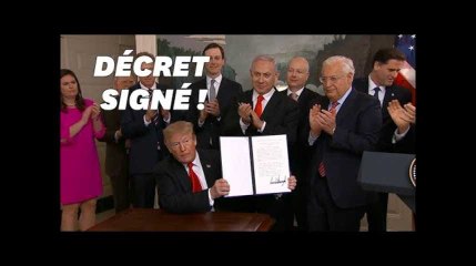 Trump signe le décret reconnaissant la souveraineté d&#39;Israël sur le Golan