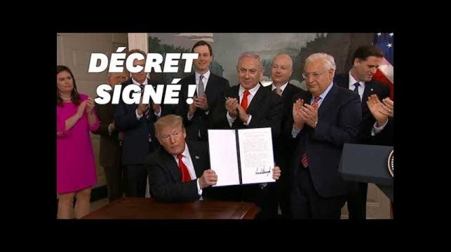 Trump signe le décret reconnaissant la souveraineté d'Israël sur le Golan
