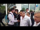 AMLO llega a Oaxaca y lo recibe el gobernador Alejandro Murat