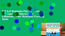 R.E.A.D Business Plan Template and Example: How to Write a Business Plan: Business Planning Made