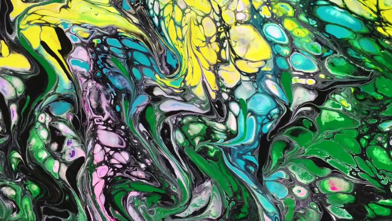 Fluid acrylic pour with swiping tutorial , expressing Nature's Way of Complexity  #irmgardart