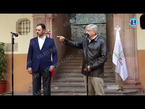 Conferencia de prensa de Andrés Manuel López Obrador y el gobernador de Zacatecas, Alejandro Tello
