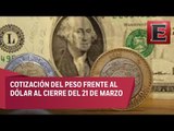 Así cerró el peso frente al dólar