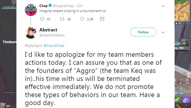 FORTNITE Chap EXPOSED This Pro Player For Stream Sniping! (HE GOT KICKED!)